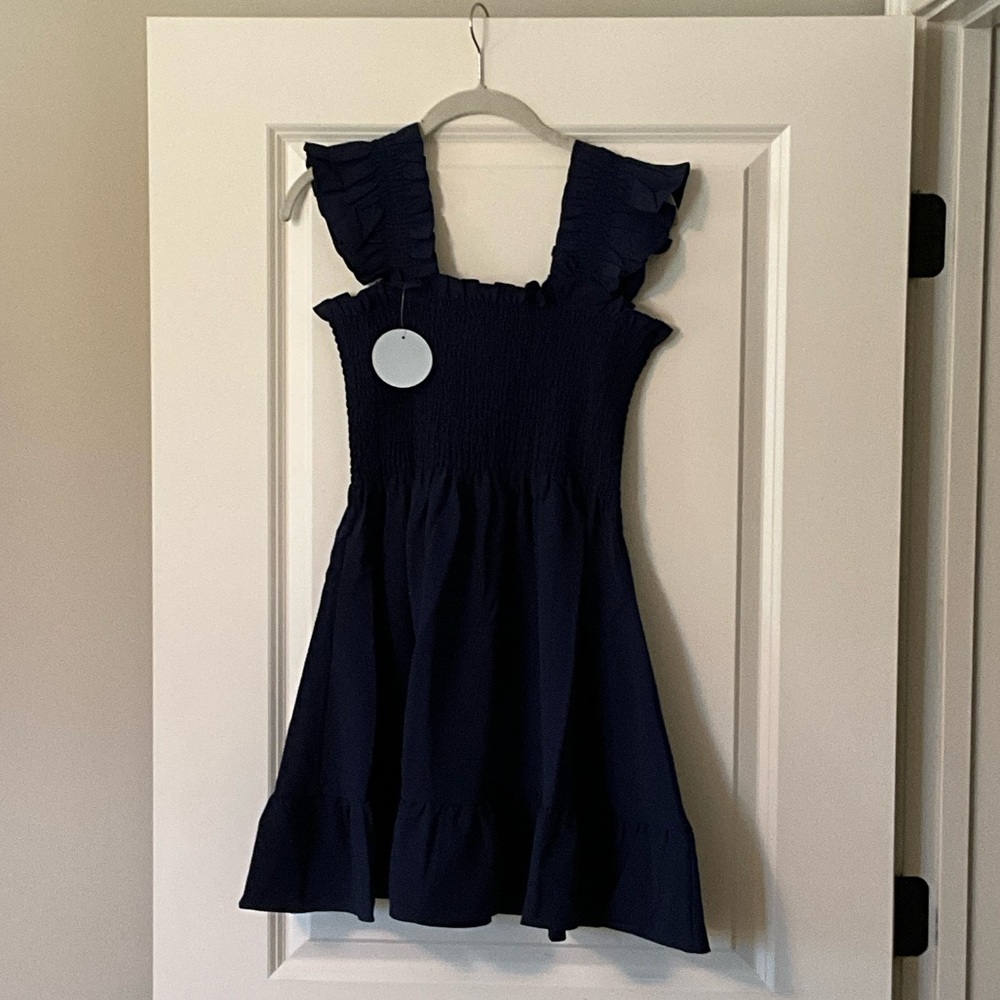 Hill House Midnight Blue Ruffle Dress
